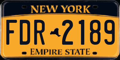 NY license plate FDR2189