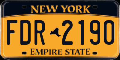 NY license plate FDR2190