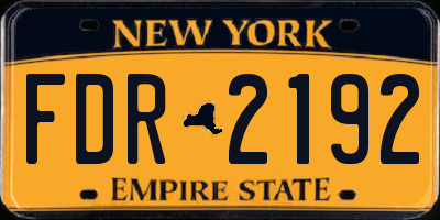 NY license plate FDR2192