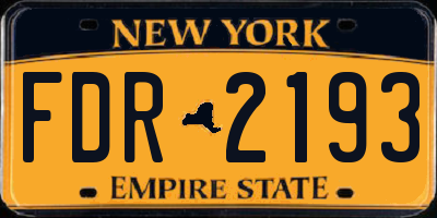 NY license plate FDR2193