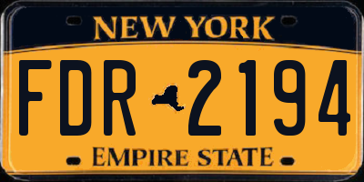 NY license plate FDR2194