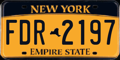 NY license plate FDR2197