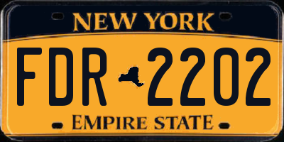 NY license plate FDR2202