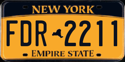 NY license plate FDR2211