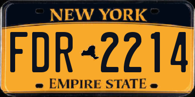 NY license plate FDR2214