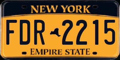 NY license plate FDR2215