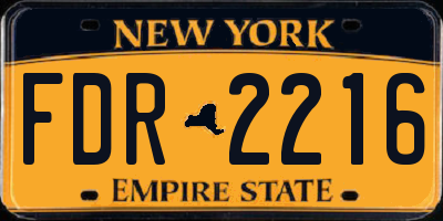 NY license plate FDR2216