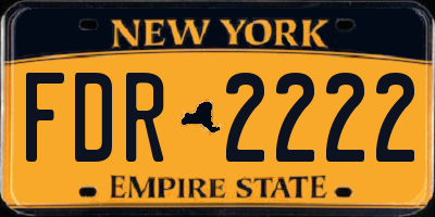 NY license plate FDR2222