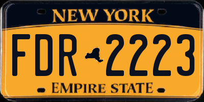 NY license plate FDR2223