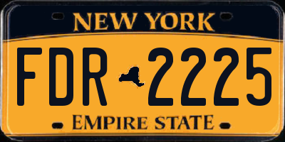 NY license plate FDR2225