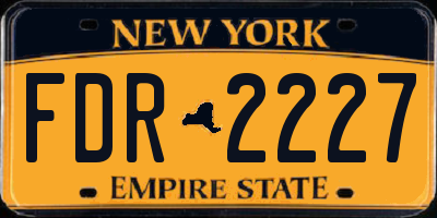 NY license plate FDR2227