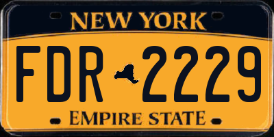 NY license plate FDR2229