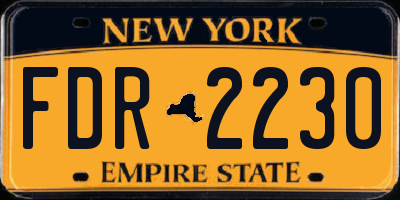 NY license plate FDR2230