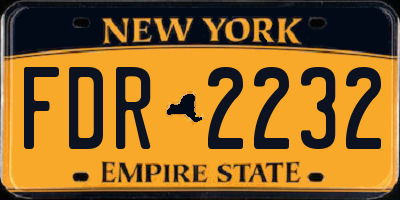 NY license plate FDR2232