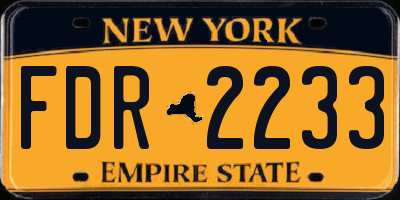 NY license plate FDR2233