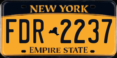 NY license plate FDR2237