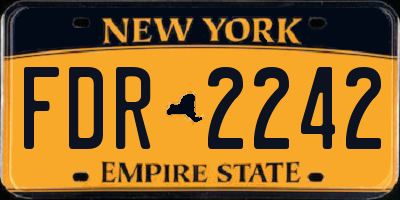 NY license plate FDR2242