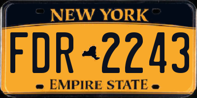 NY license plate FDR2243