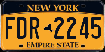 NY license plate FDR2245