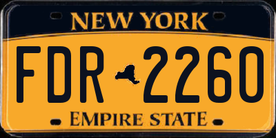 NY license plate FDR2260