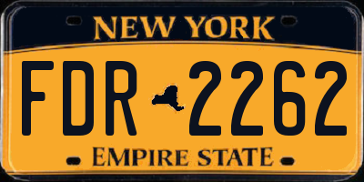 NY license plate FDR2262