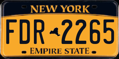 NY license plate FDR2265