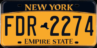 NY license plate FDR2274