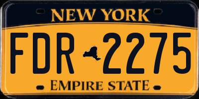 NY license plate FDR2275