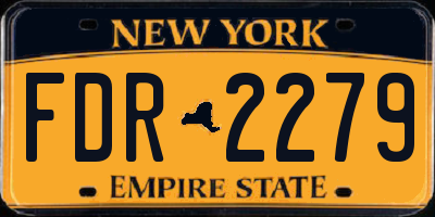 NY license plate FDR2279