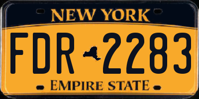 NY license plate FDR2283