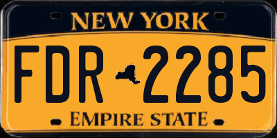 NY license plate FDR2285