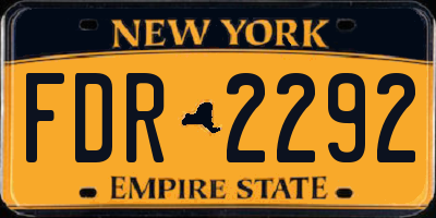NY license plate FDR2292
