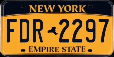 NY license plate FDR2297