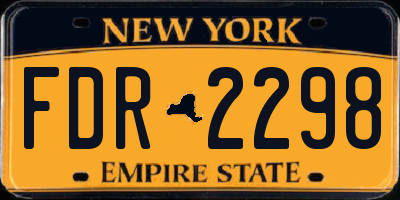 NY license plate FDR2298