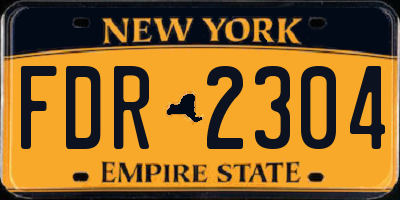 NY license plate FDR2304