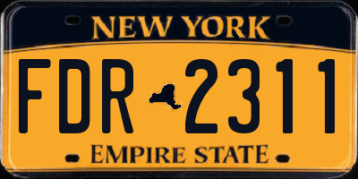 NY license plate FDR2311