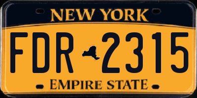 NY license plate FDR2315