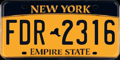 NY license plate FDR2316