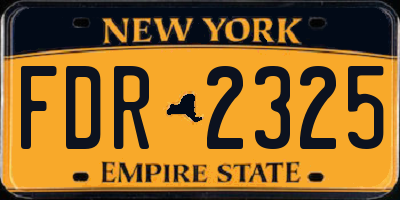NY license plate FDR2325