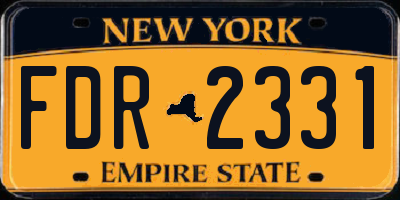 NY license plate FDR2331