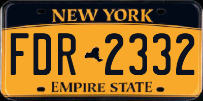 NY license plate FDR2332