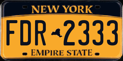 NY license plate FDR2333