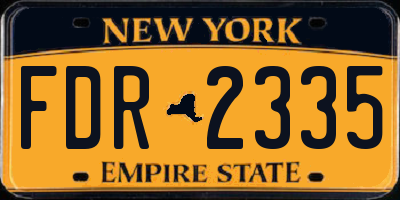 NY license plate FDR2335