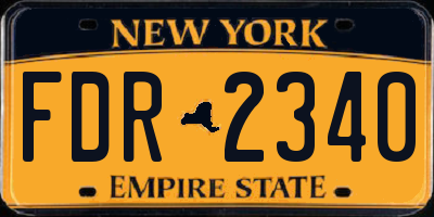 NY license plate FDR2340