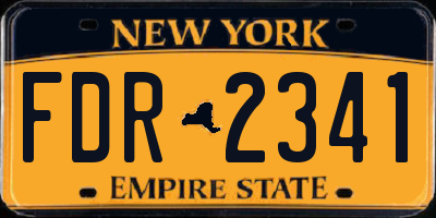 NY license plate FDR2341