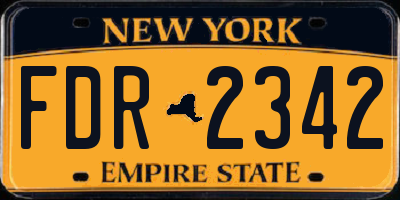 NY license plate FDR2342