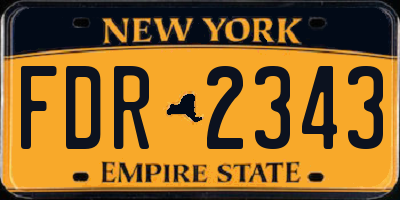 NY license plate FDR2343