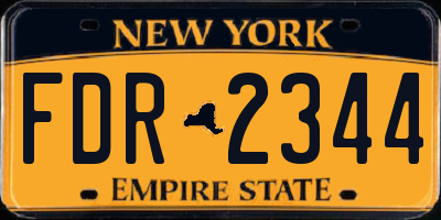NY license plate FDR2344