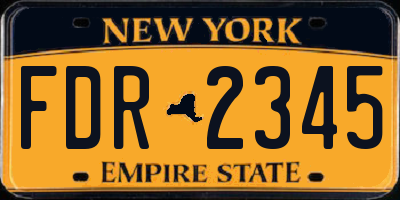NY license plate FDR2345