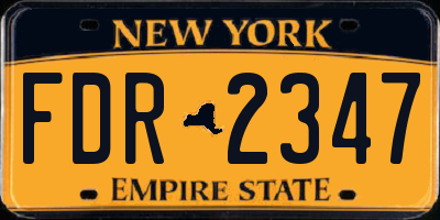 NY license plate FDR2347